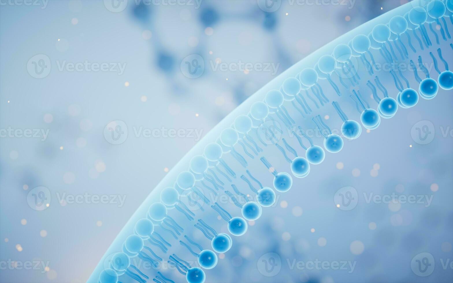 Cell membrane with blue background, 3d rendering. photo