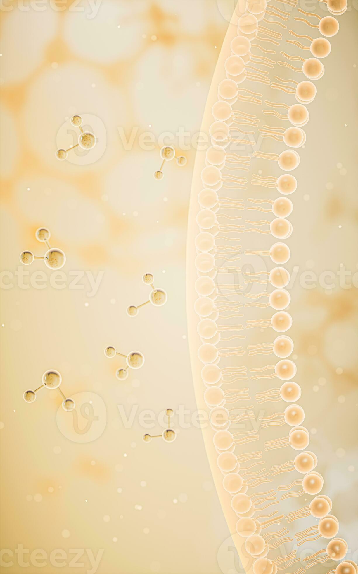 Cell membrane with yellow background, 3d rendering. 27858242 Stock