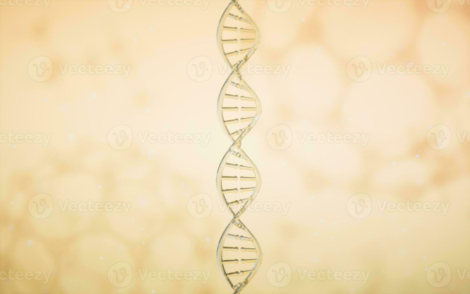 DNA genomes structure with yellow background, 3d rendering. photo