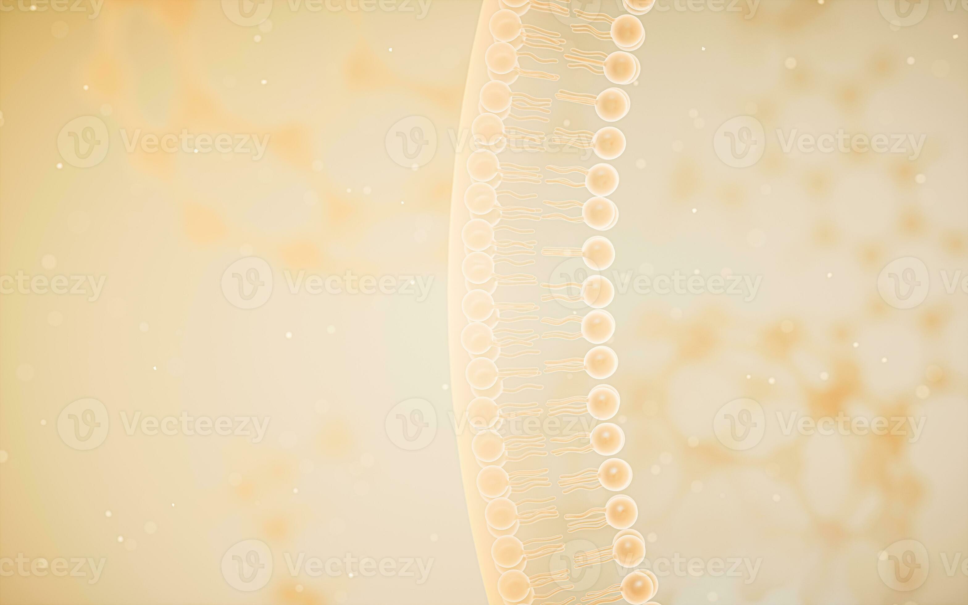 Cell membrane with yellow background, 3d rendering. 27858249 Stock
