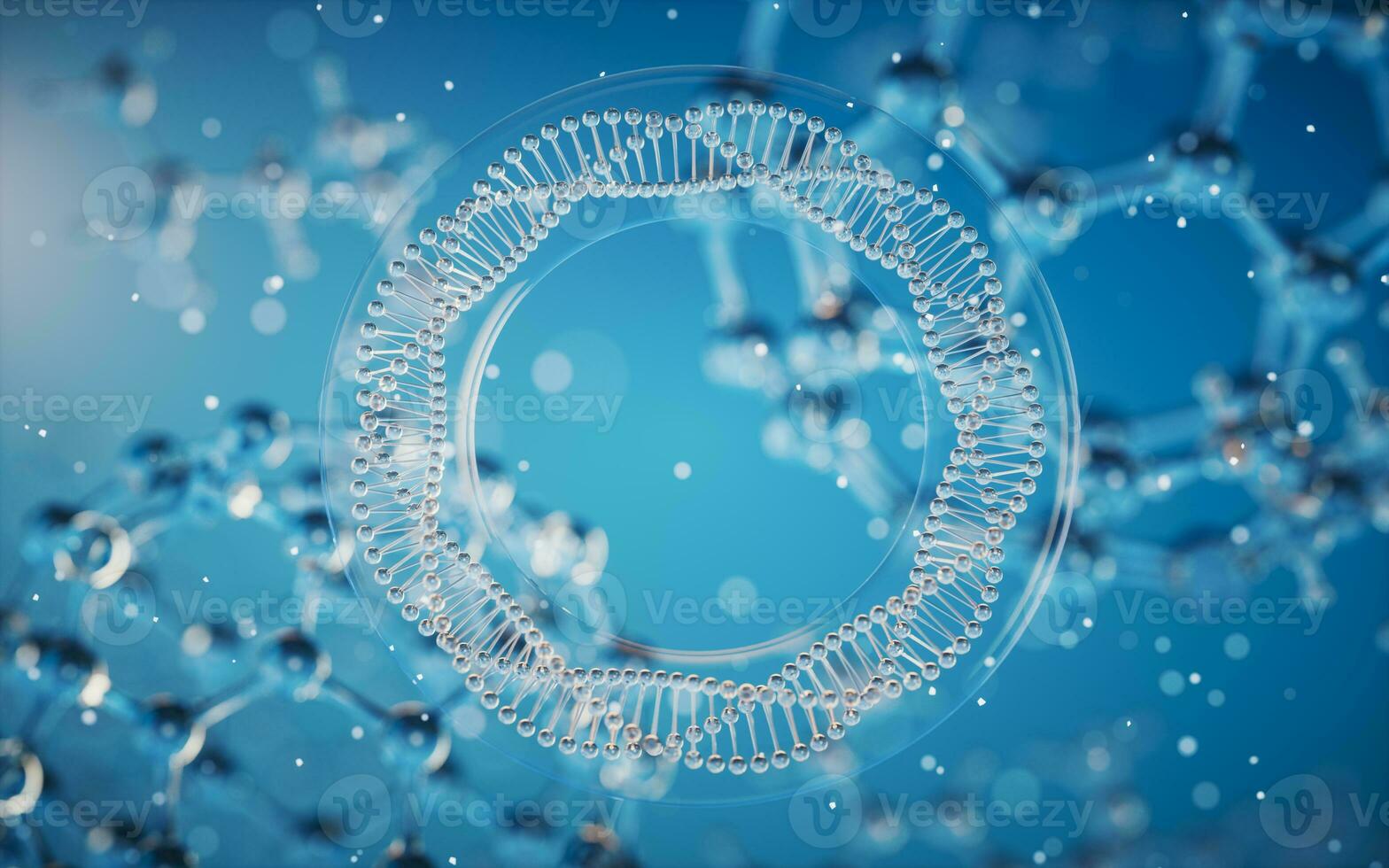 DNA genomes structure with molecule background, 3d rendering. photo