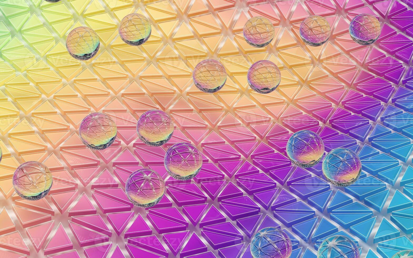 Geometric figures and meshes, 3d rendering. photo