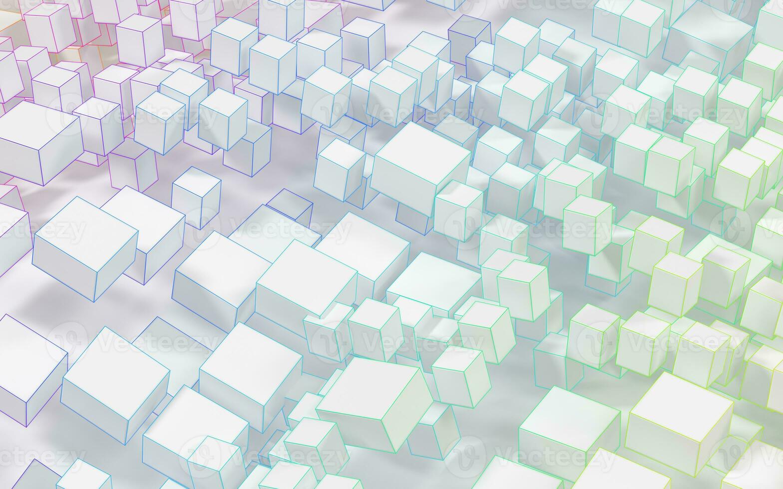 Geometric figures and cubes, 3d rendering. photo