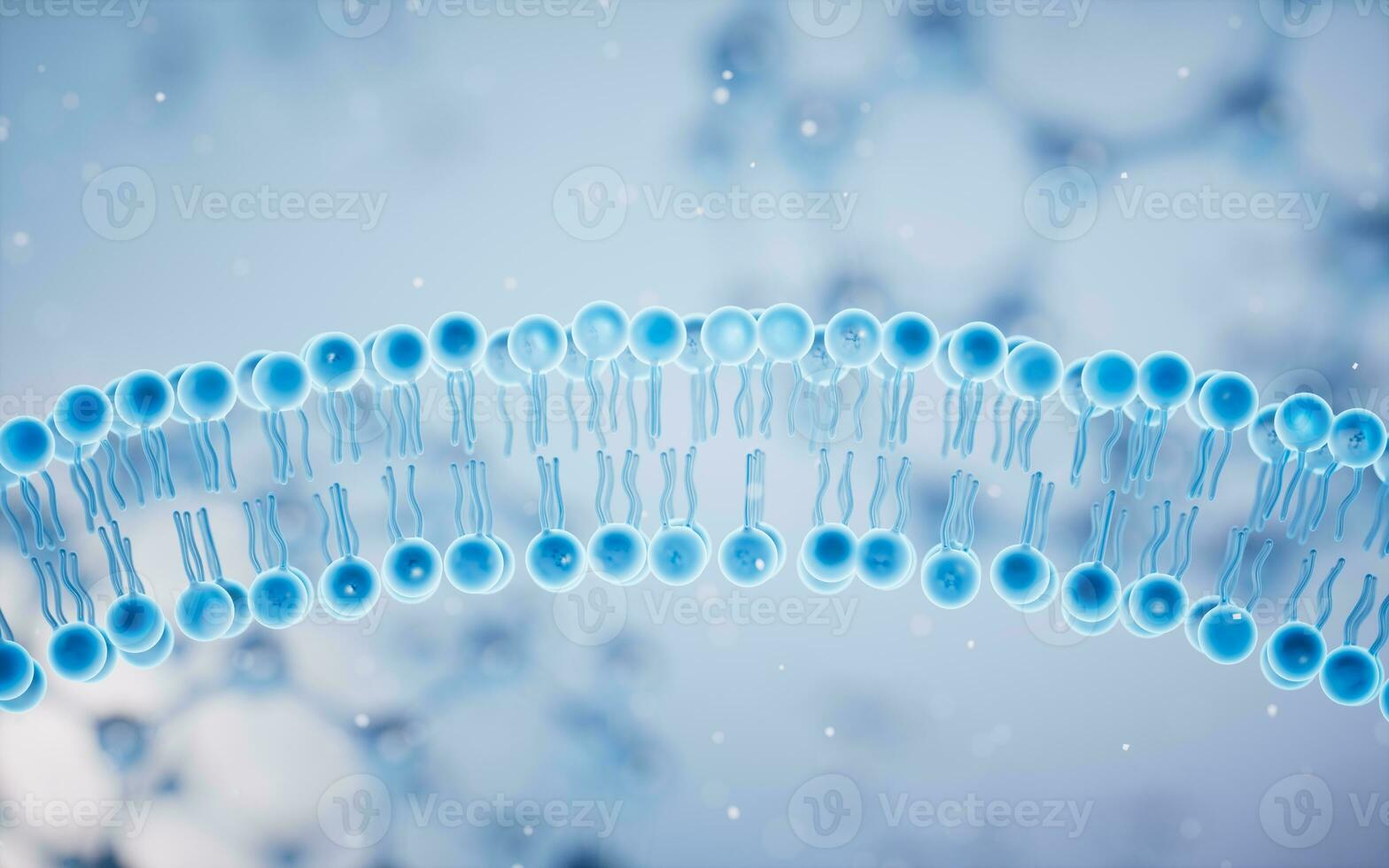 Cell membrane with blue background, 3d rendering. photo