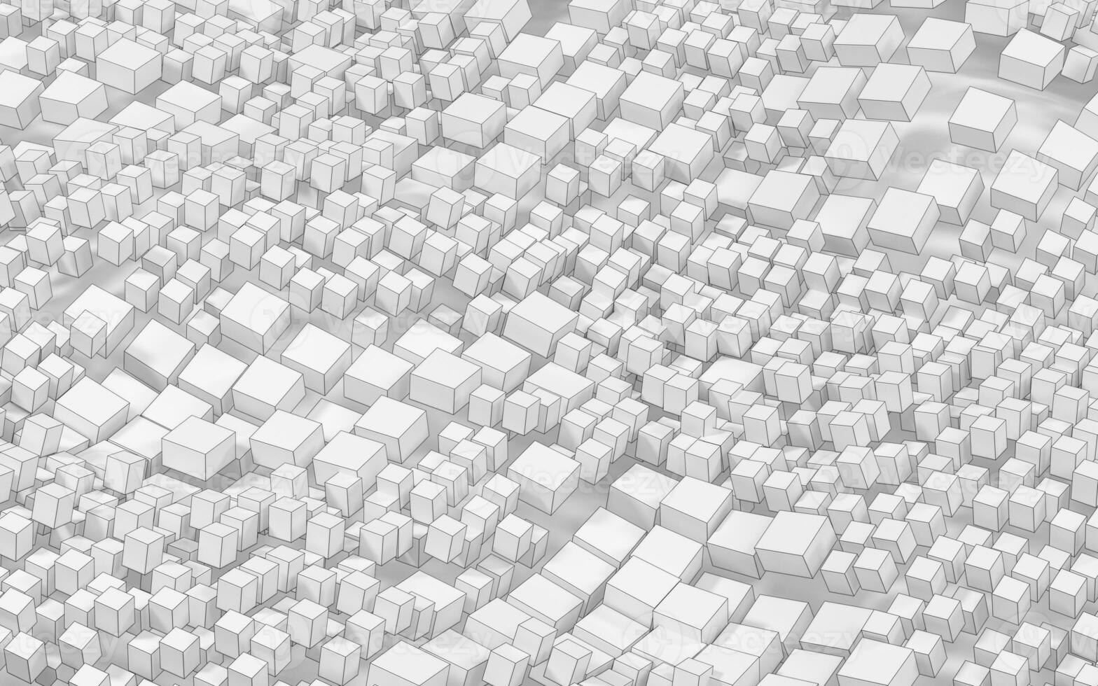 Geometric figures and cubes, 3d rendering. photo