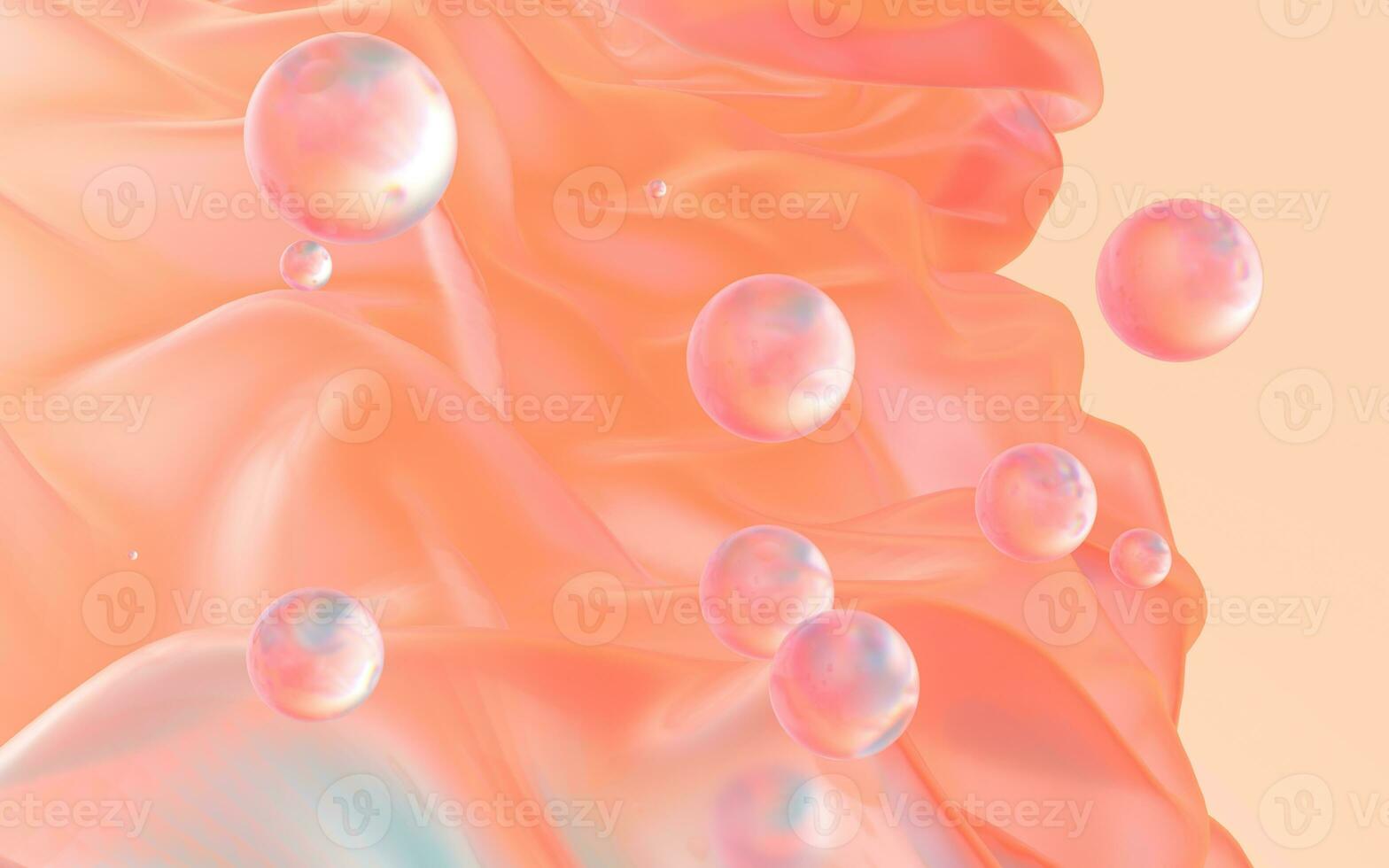 Flowing cloth, multicolored wave silk, 3d rendering. photo