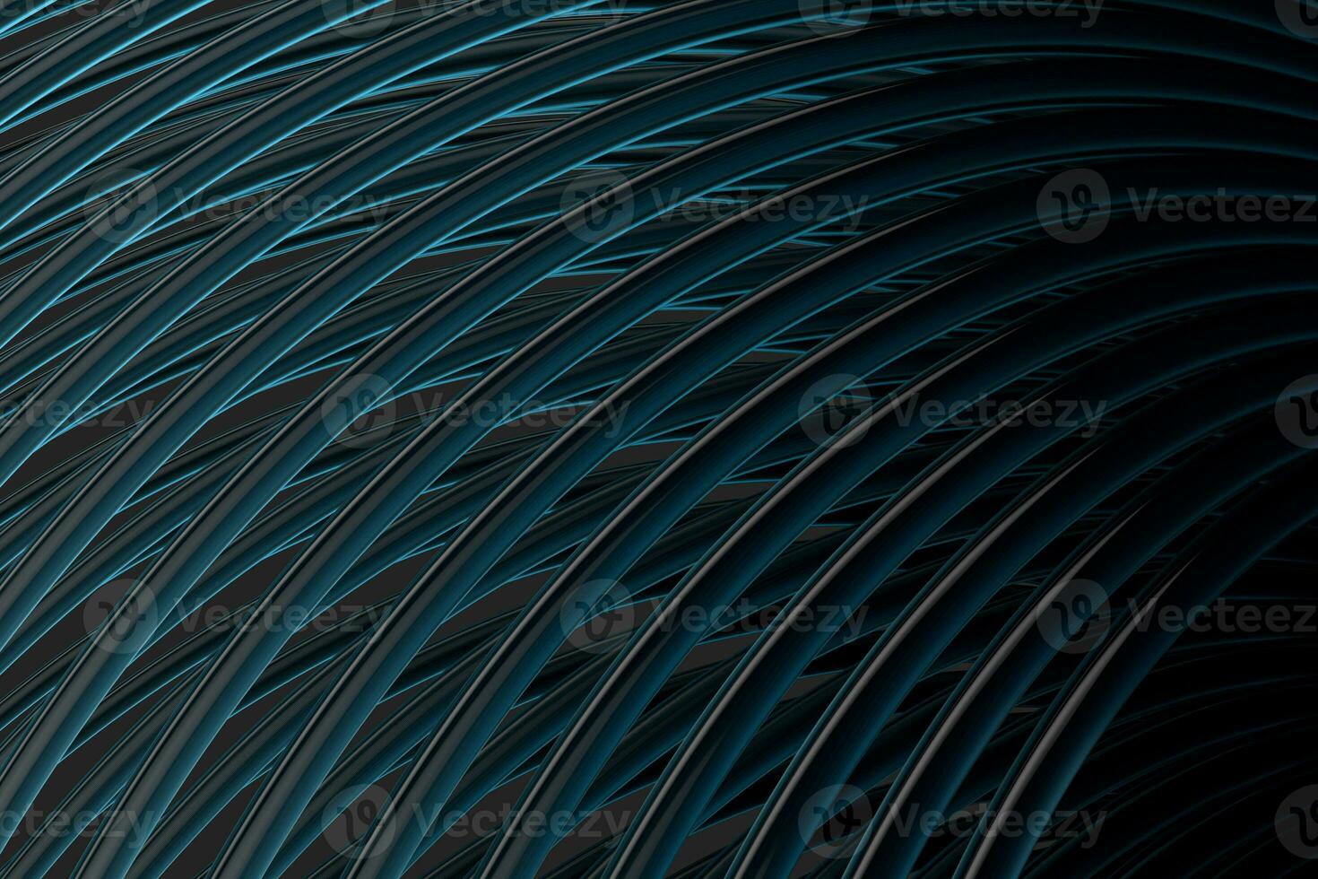 Abstract lines with black background, smooth polished lines, 3d rendering, photo