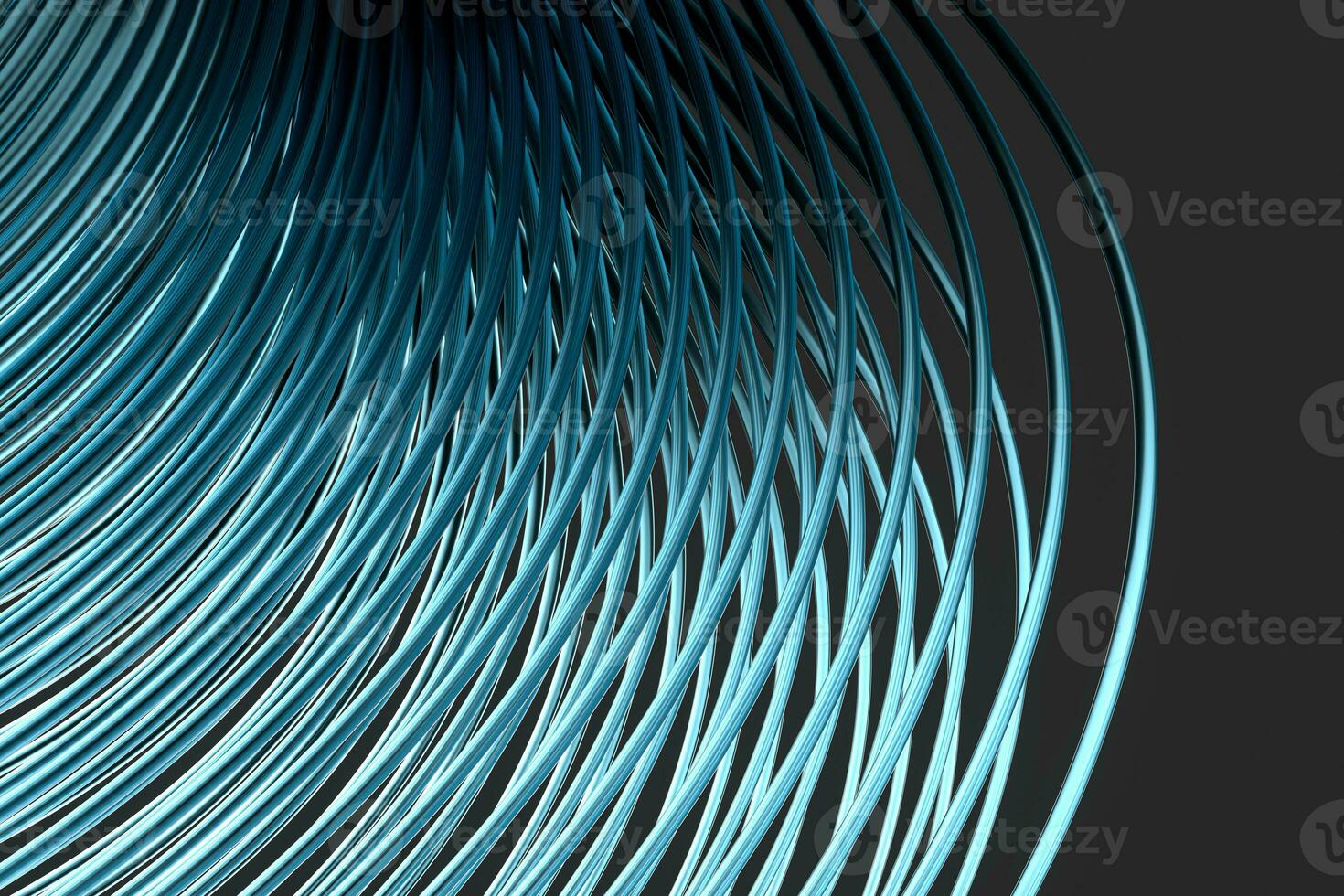Abstract lines with black background, smooth polished lines, 3d rendering, photo