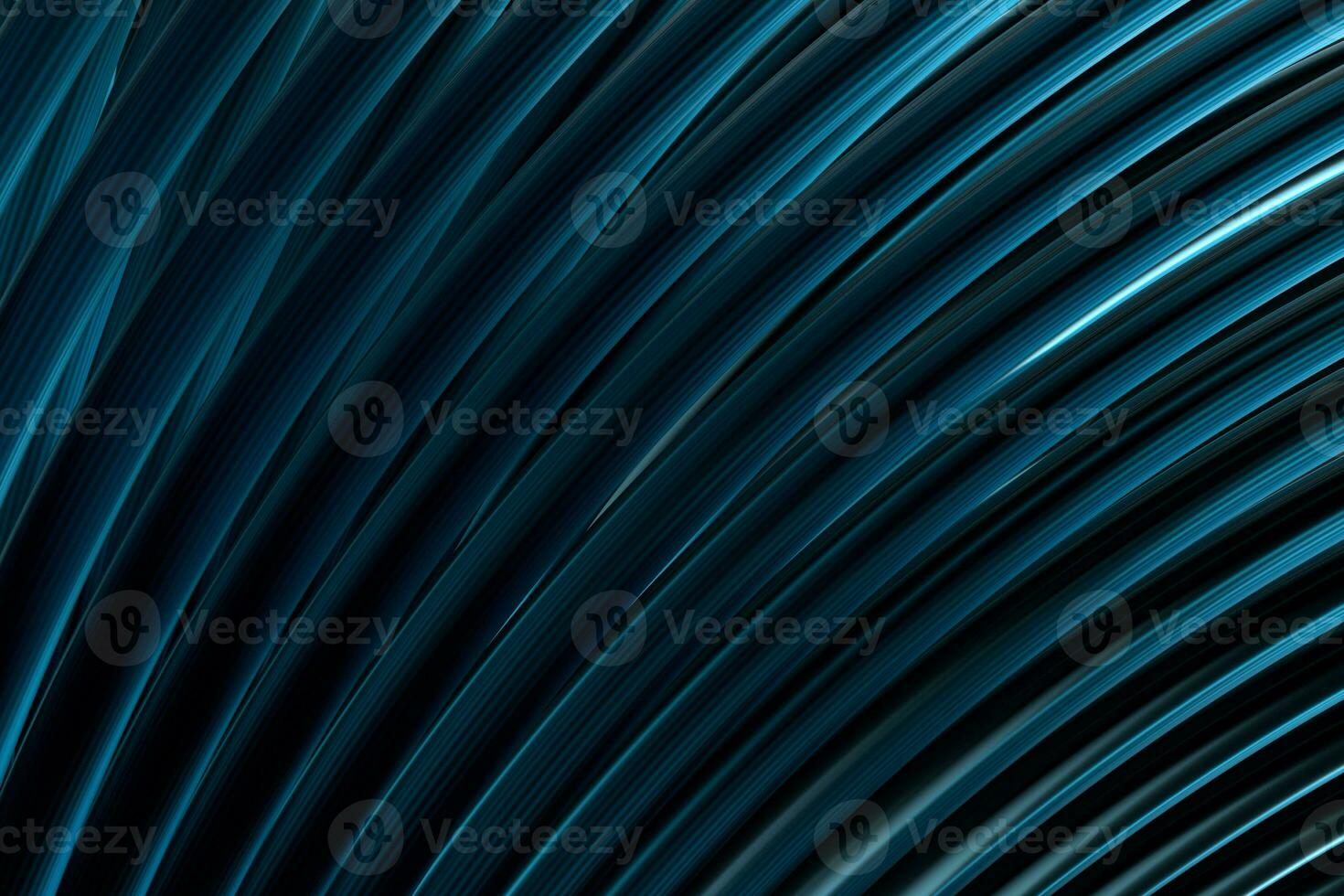 Abstract lines with black background, smooth polished lines, 3d rendering, photo
