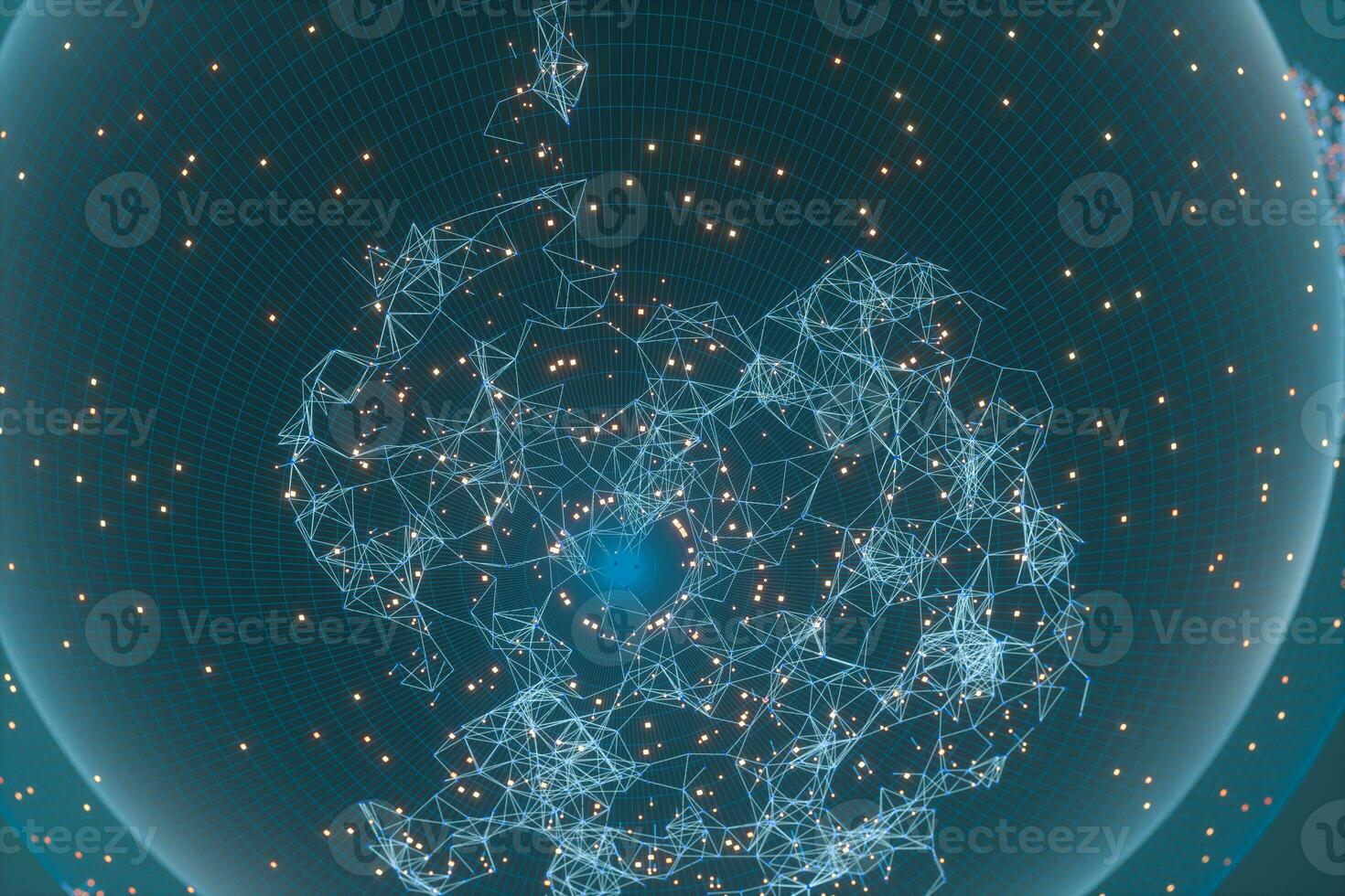 Earth and data,planets and galaxies,3d rendering. photo