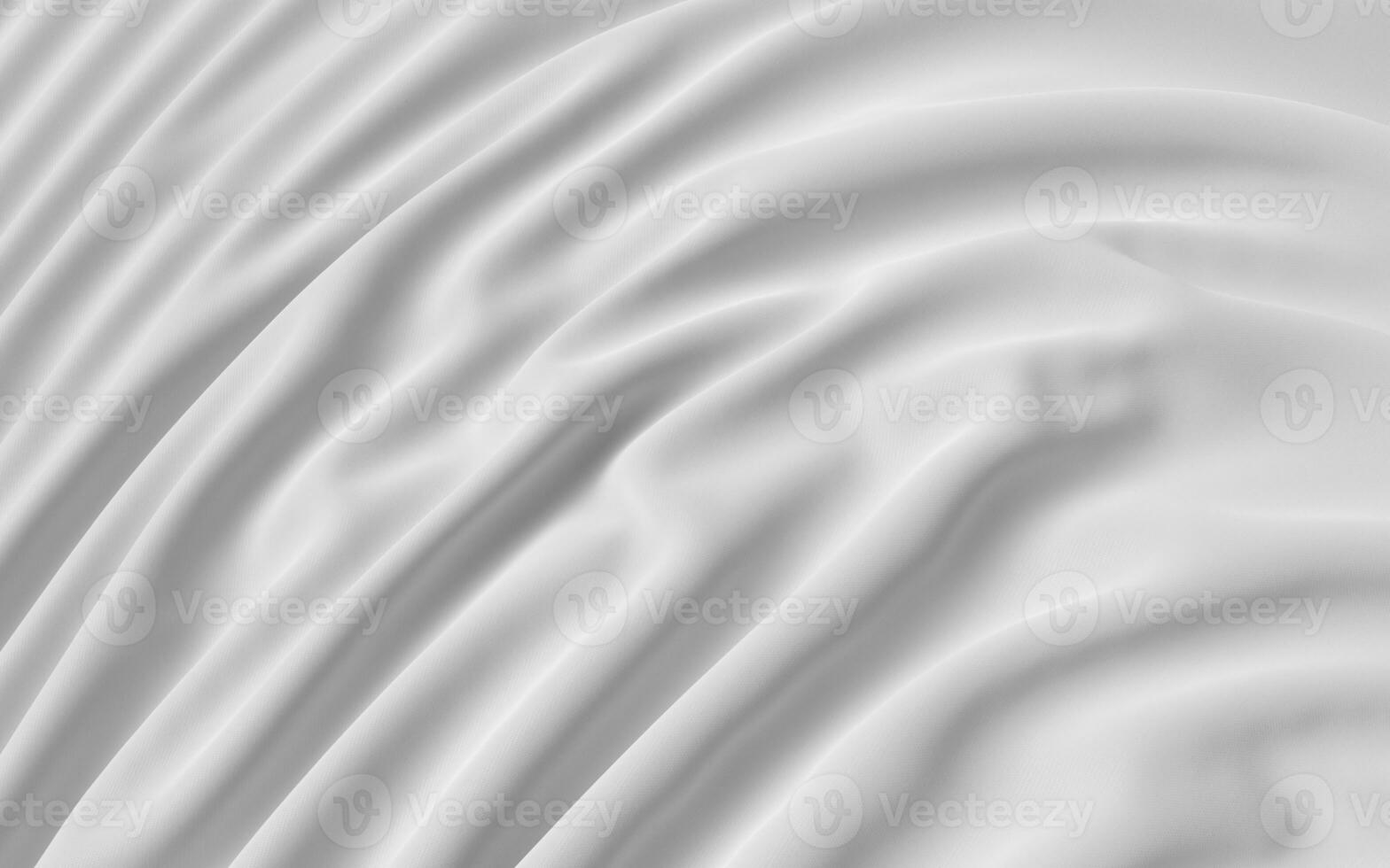 Flowing white cloth, white background, 3d rendering. photo