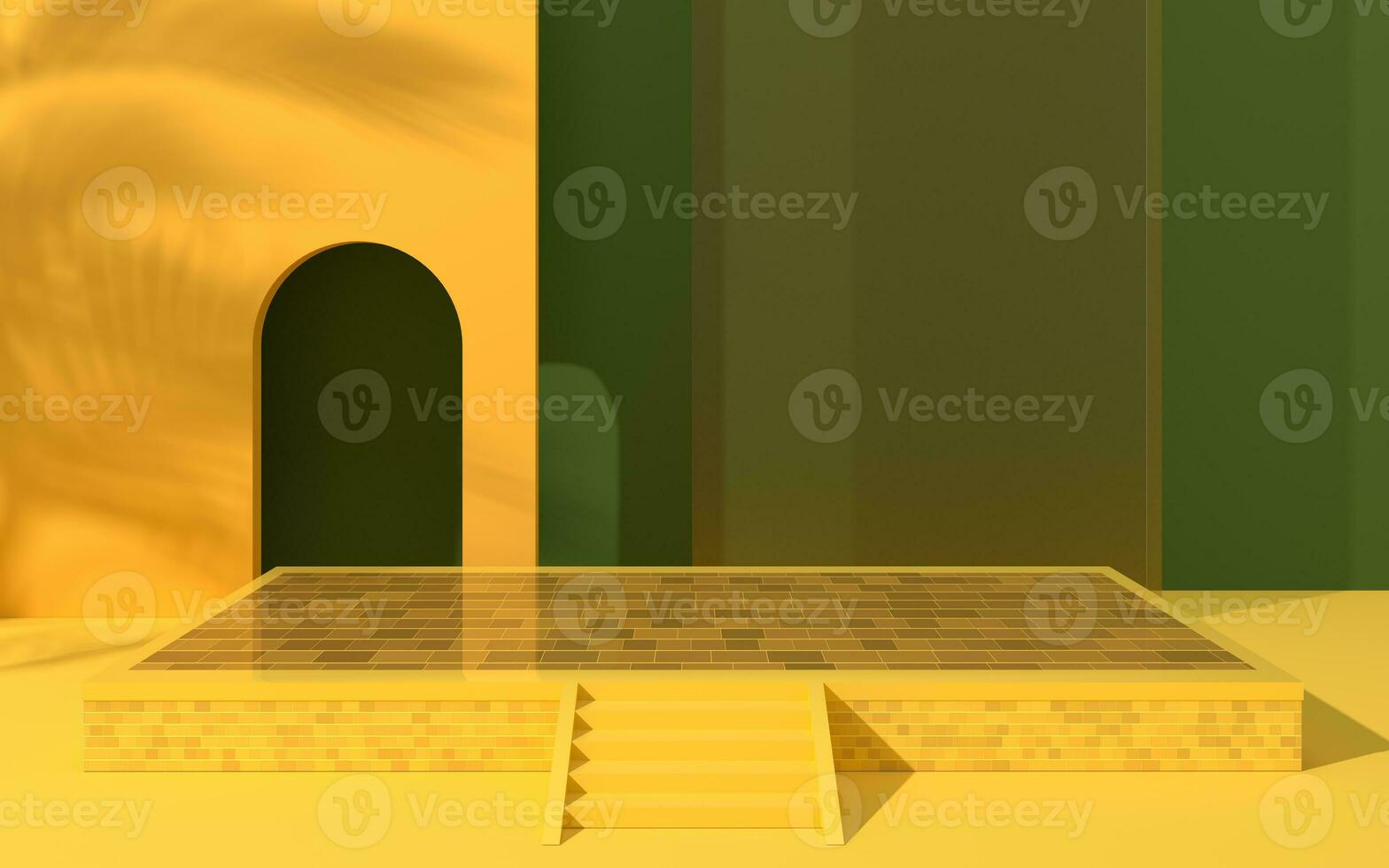 Creative empty stage, product platform, 3d rendering. photo