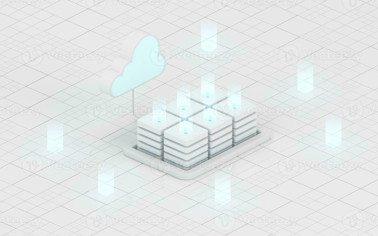 Cloud computing and information devices, 3d rendering. photo