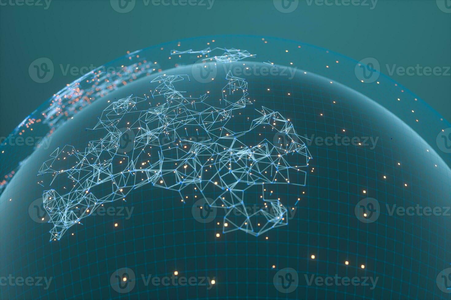 Earth and data,planets and galaxies,3d rendering. photo