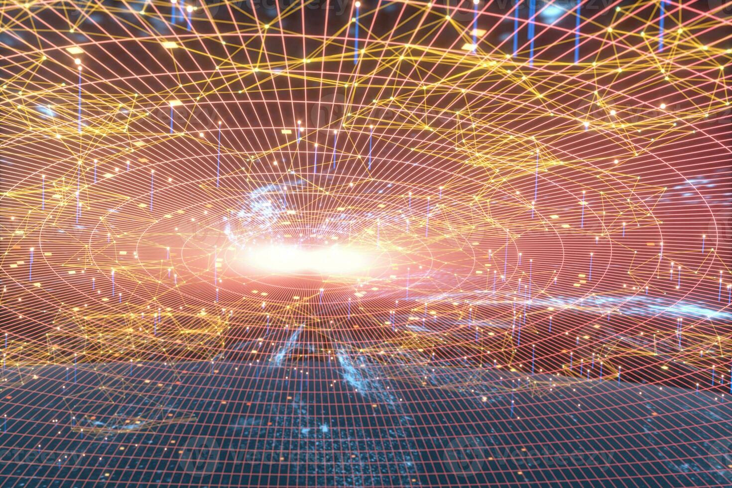 Earth and data,planets and galaxies,3d rendering. photo