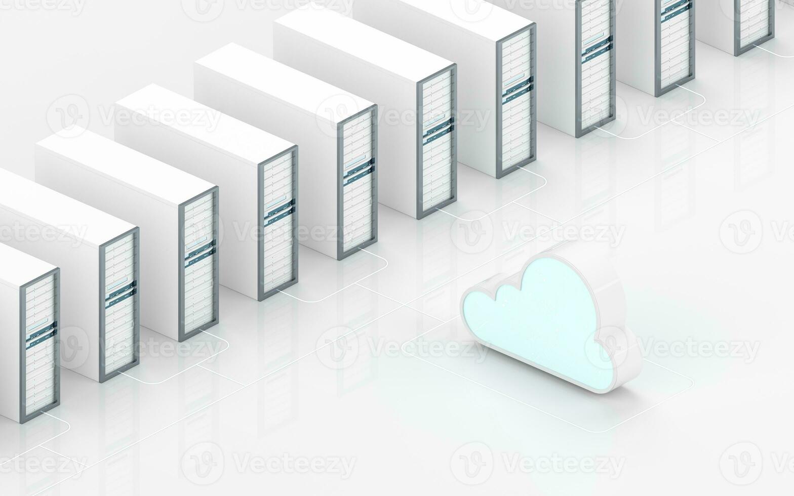 Cloud computing and information devices, 3d rendering. photo