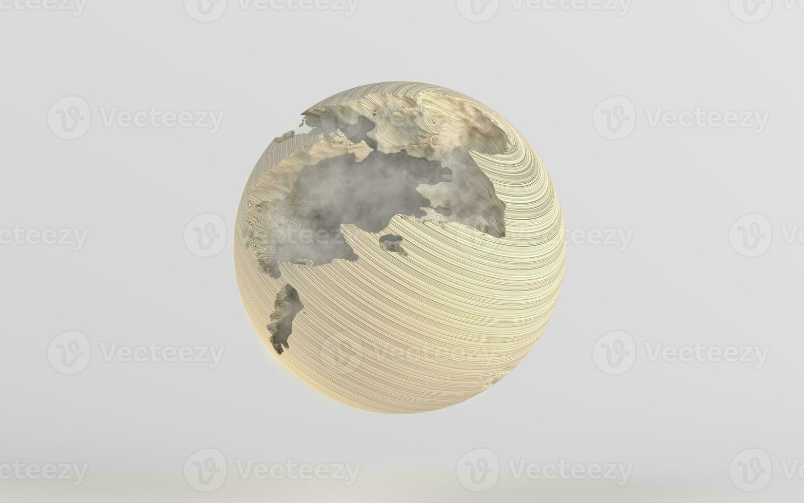 Damaged sphere with white background, 3d rendering. photo