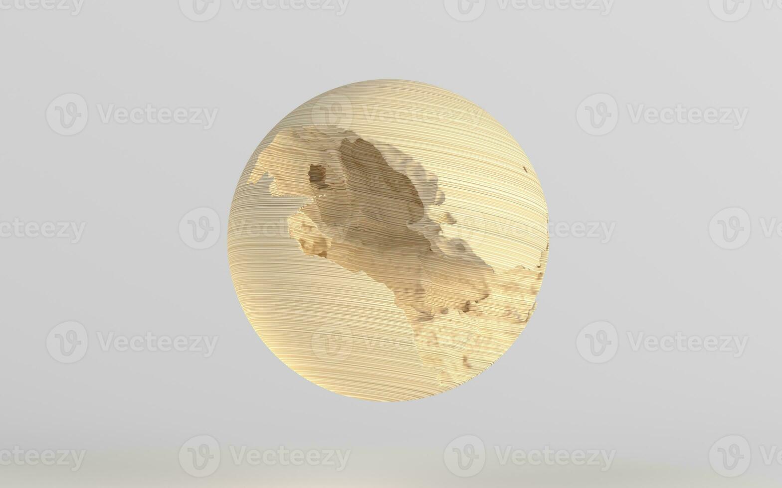 Damaged sphere with white background, 3d rendering. photo