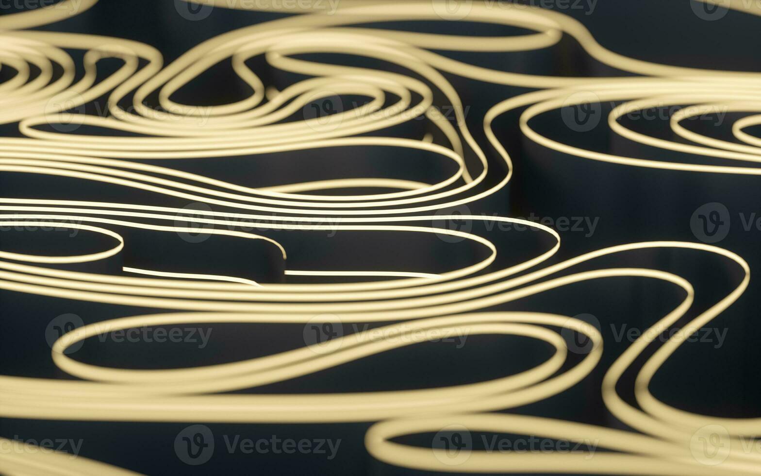 Black paper and gold trim, 3d rendering. photo