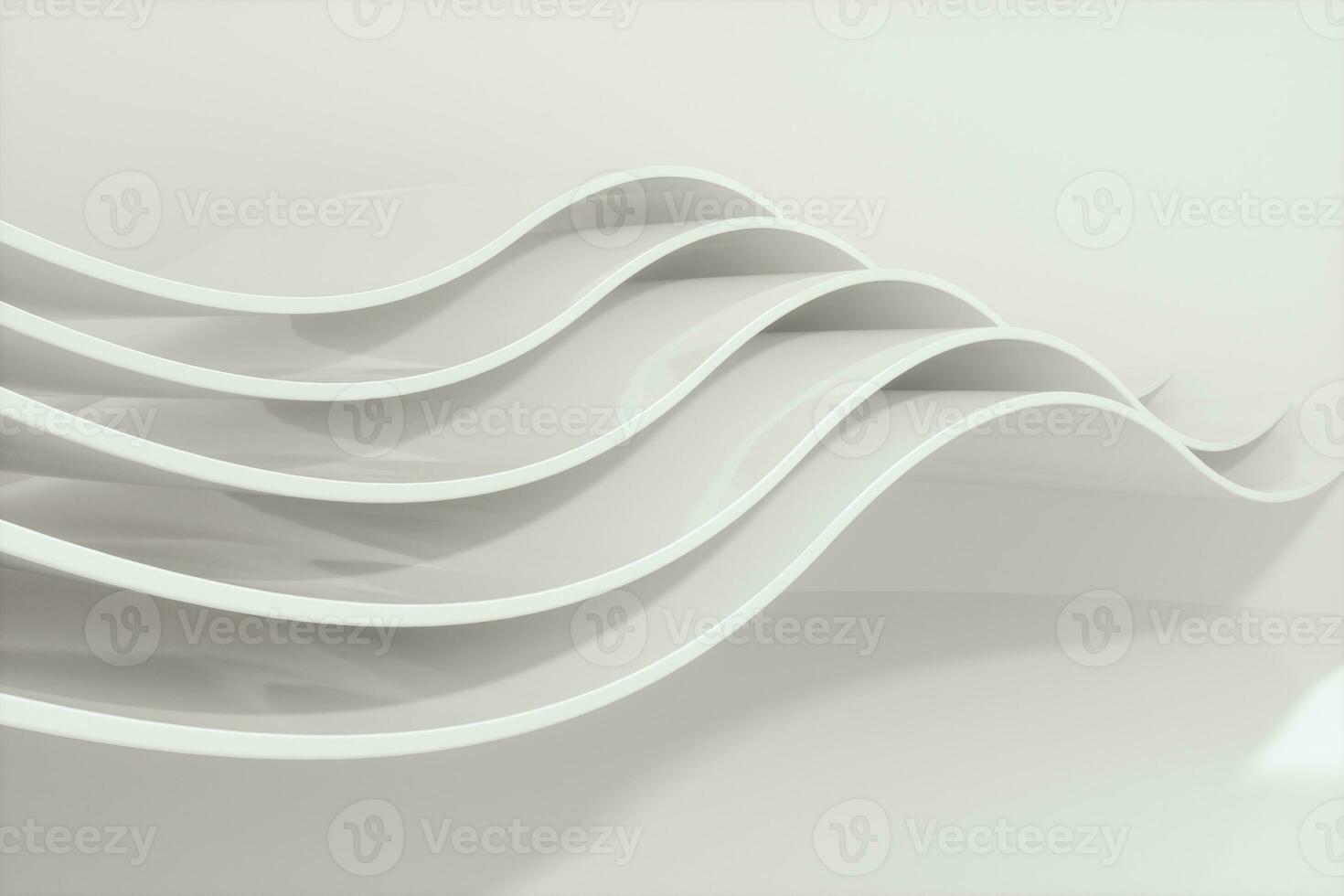 blanco curva superficie, brillante negocio fondo, 3d representación. foto