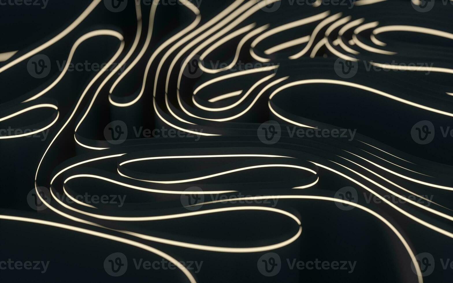 Black paper and gold trim, 3d rendering. photo