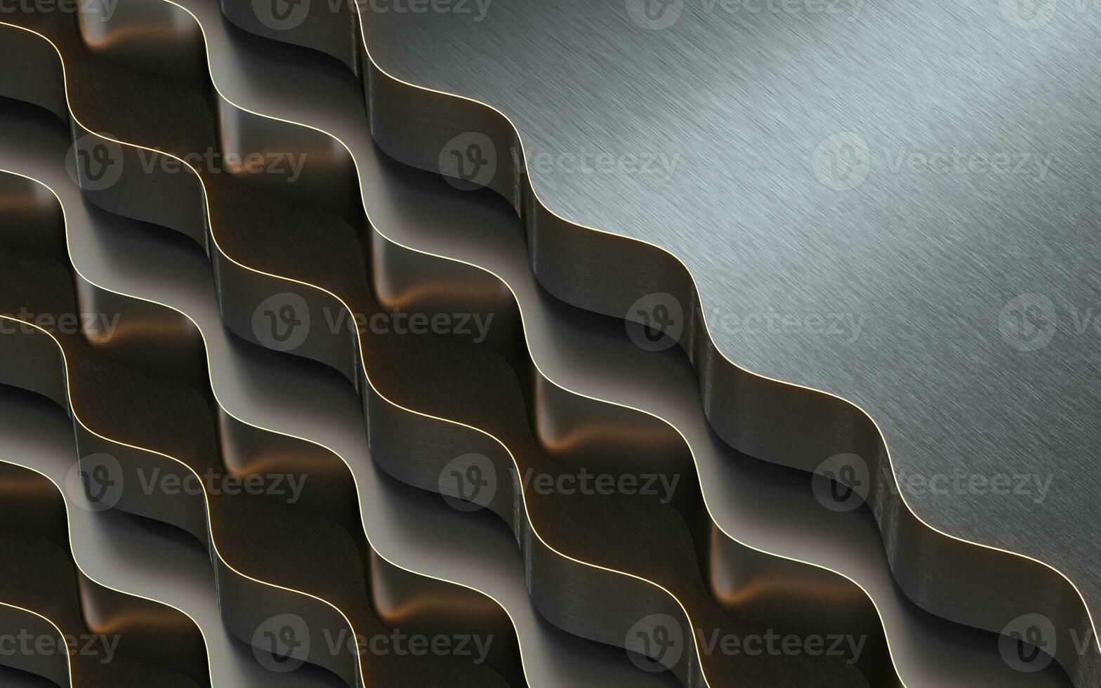 Empty floor with wave pattern, 3d rendering. photo