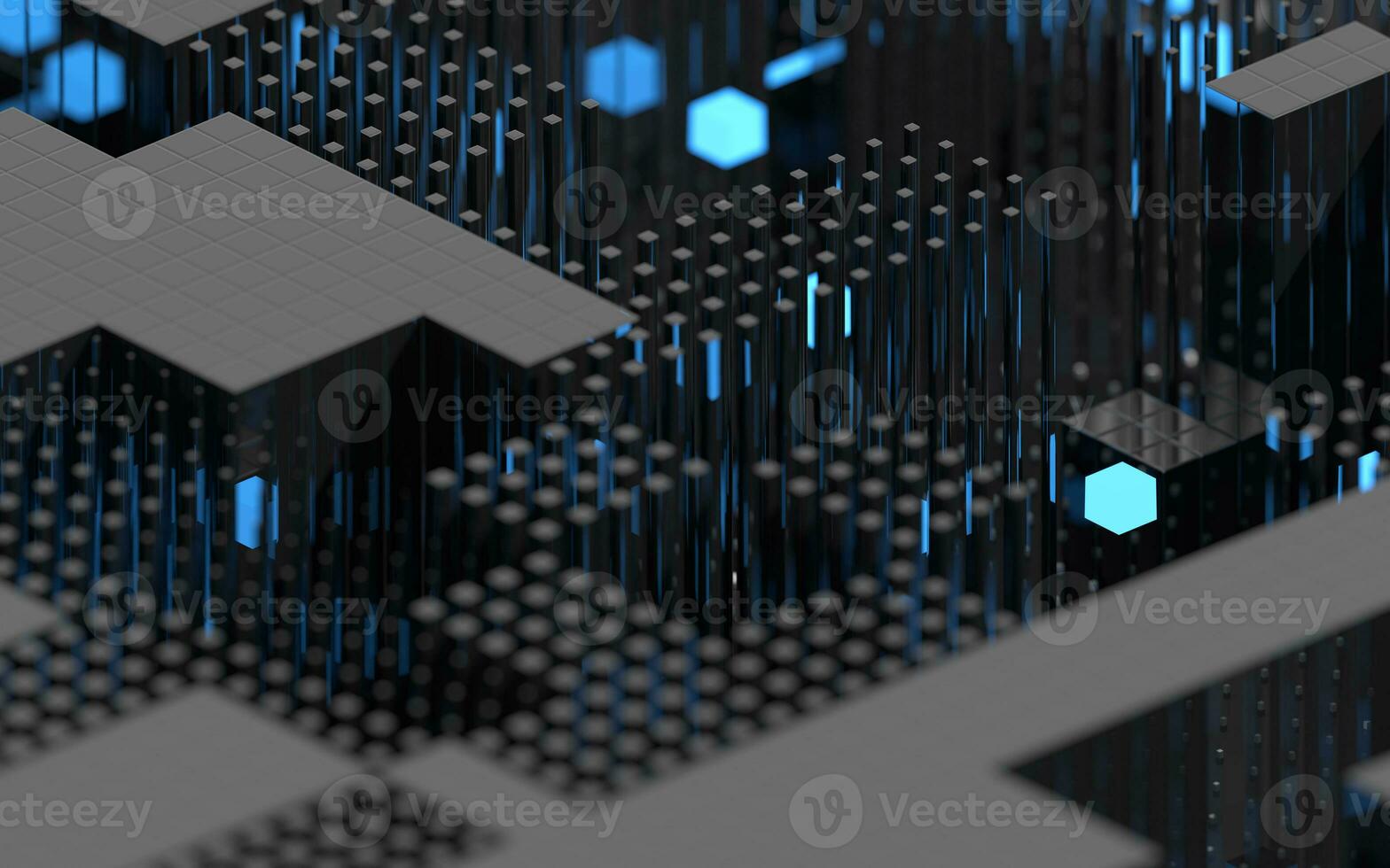 Cubes and abstract geometries, 3d rendering. photo
