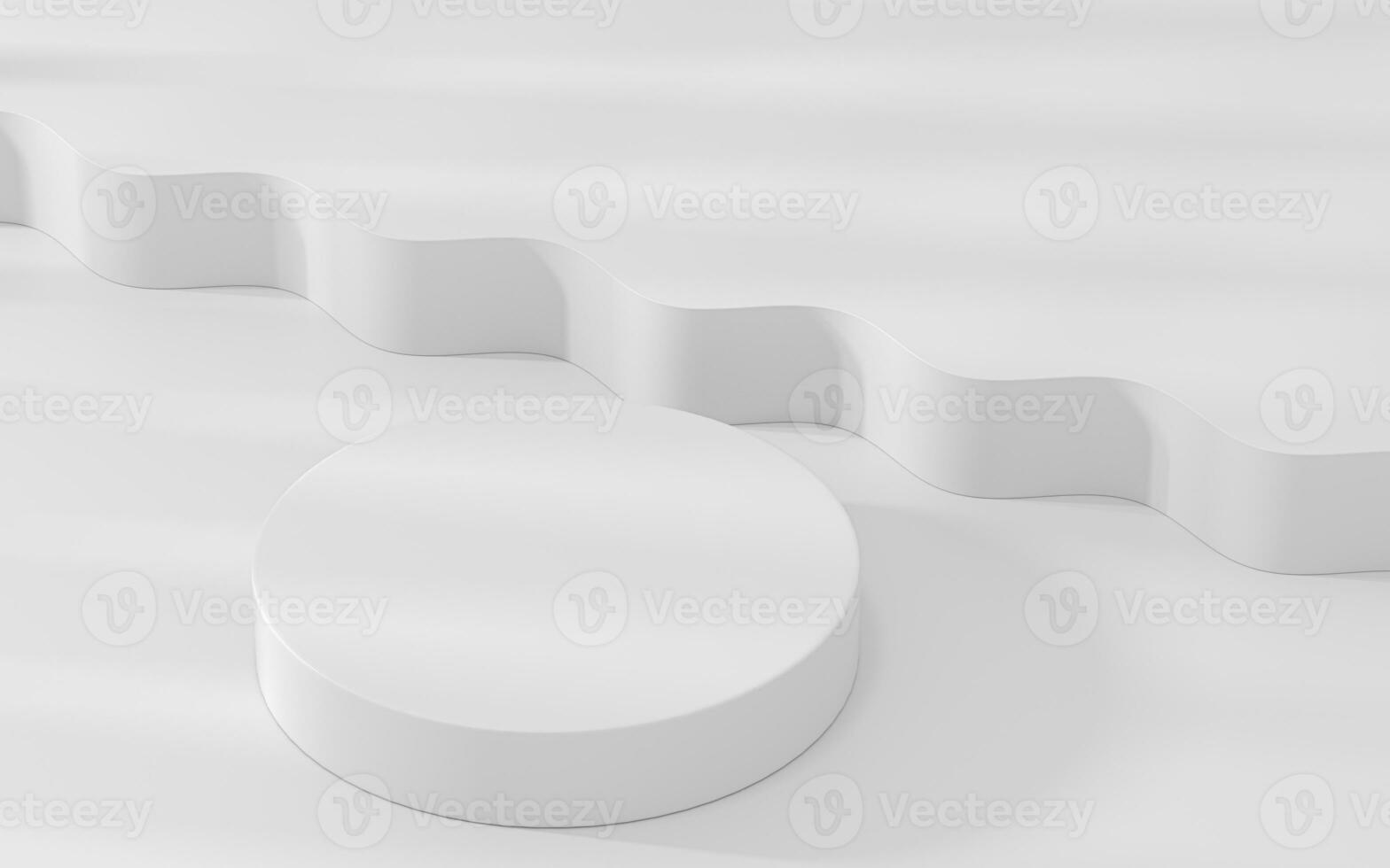 Round stage with wave pattern decoration, 3d rendering. photo