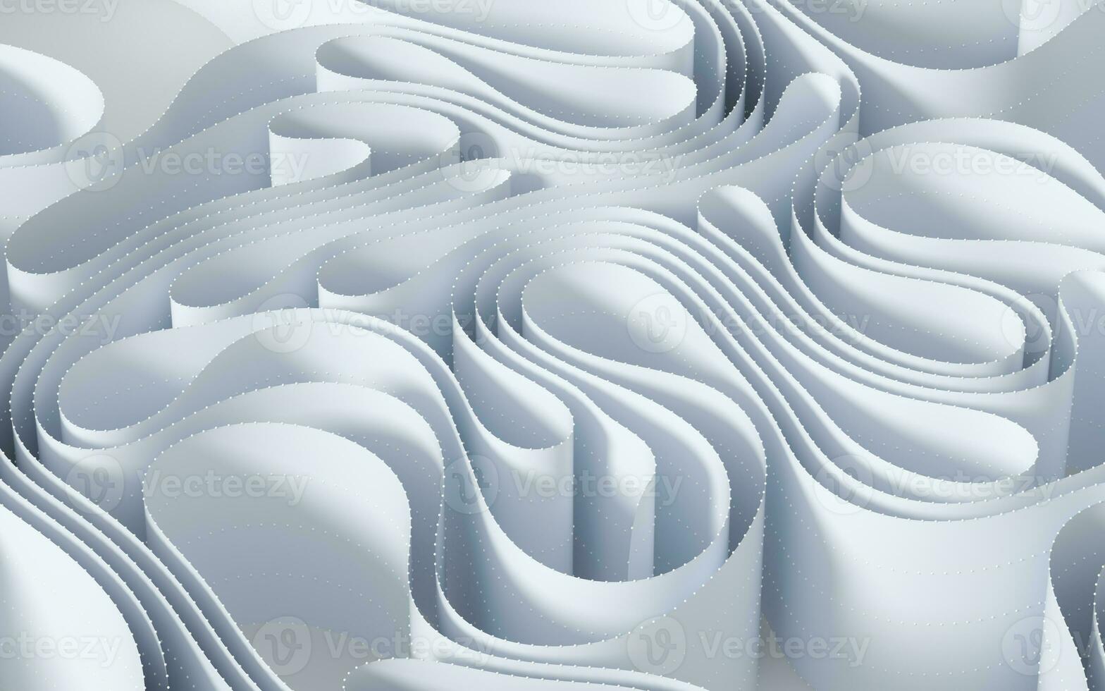 blanco curvo papel, 3d representación. foto