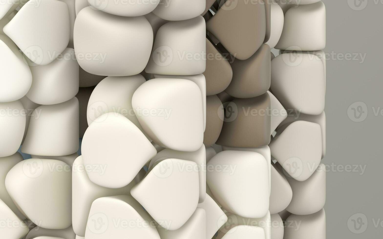 Cute soft block, fun repeated shapes, 3d rendering. photo