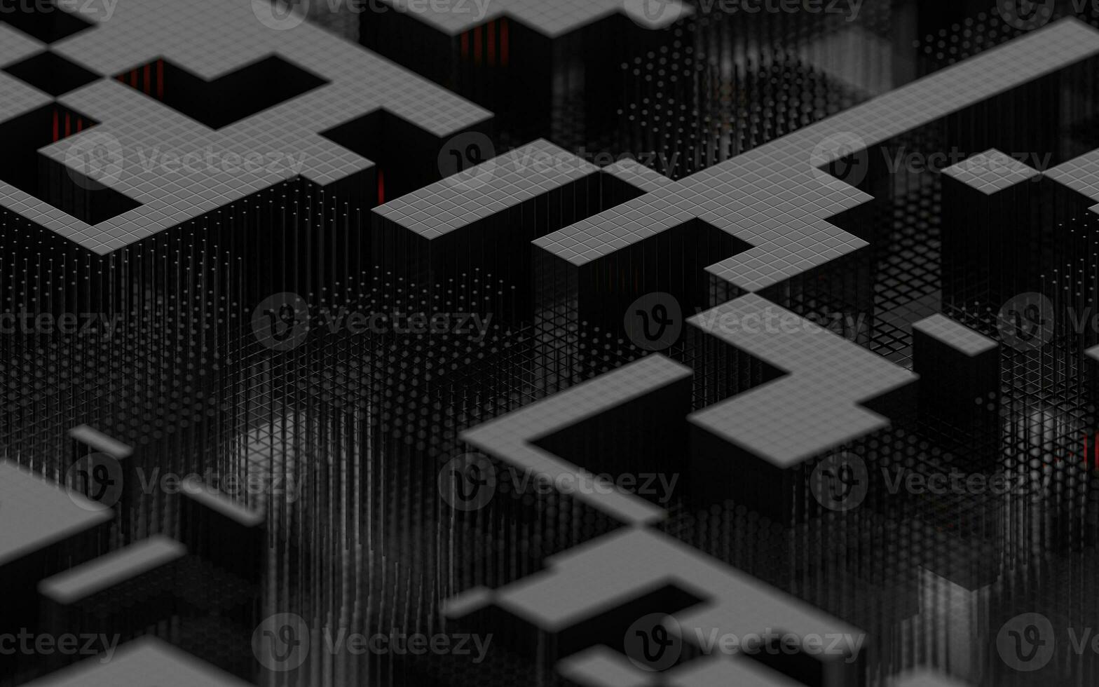 Cubes and abstract geometries, 3d rendering. photo