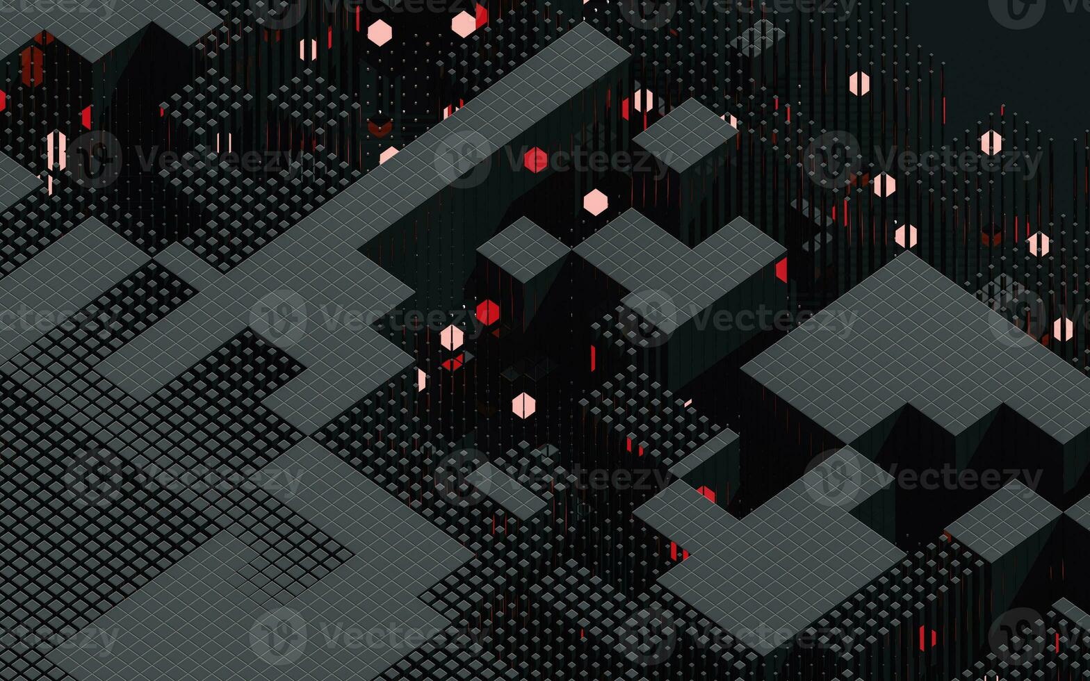 Cubes and abstract geometries, 3d rendering. photo