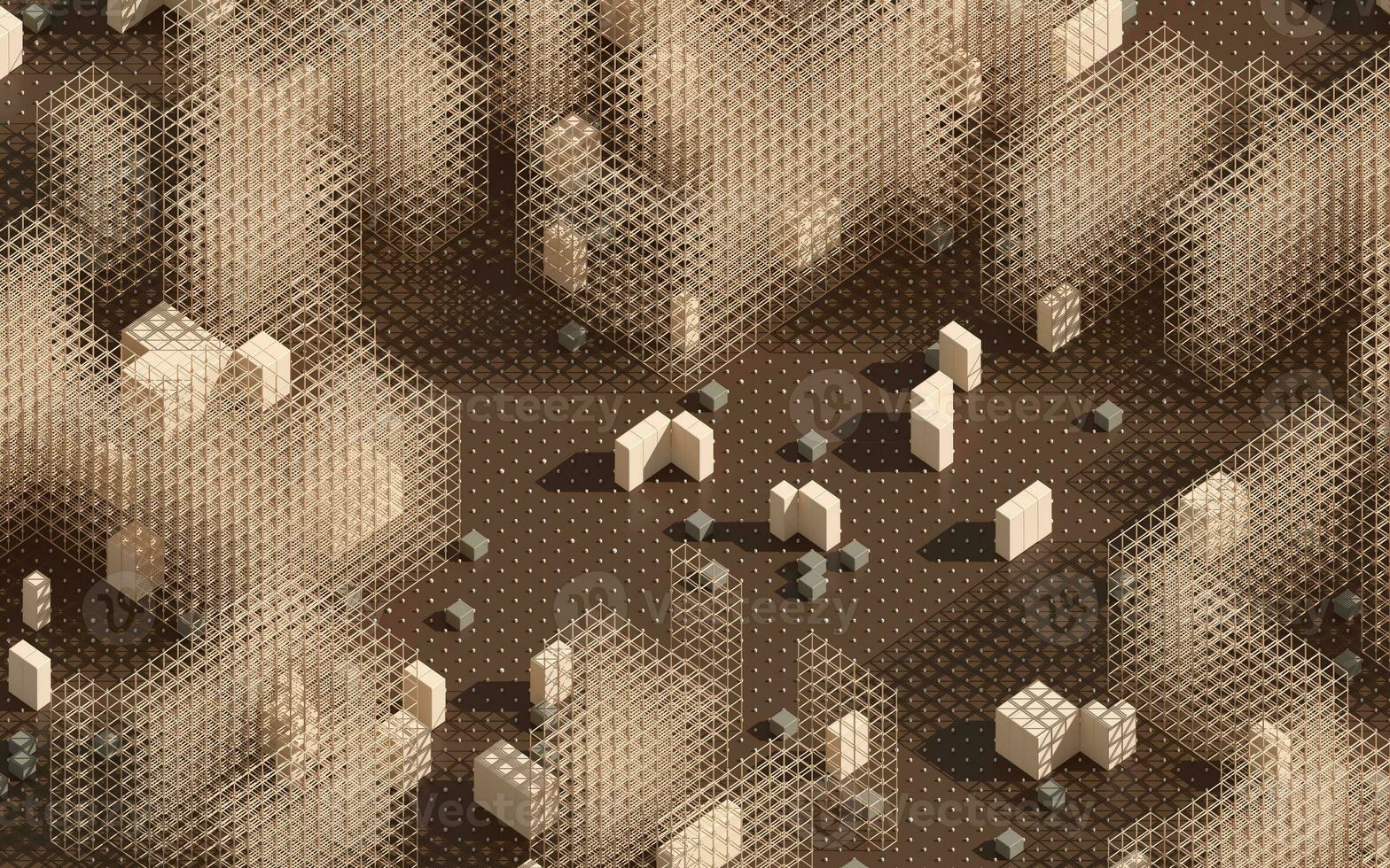 Cubes and abstract geometries, 3d rendering. photo