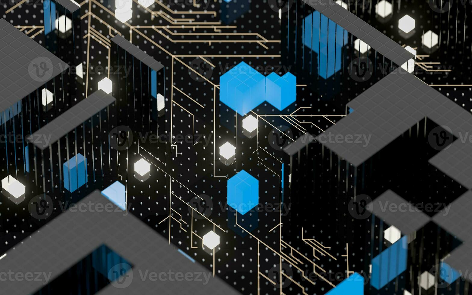 Luminescent circuit boards and technical materials,3d rendering. photo