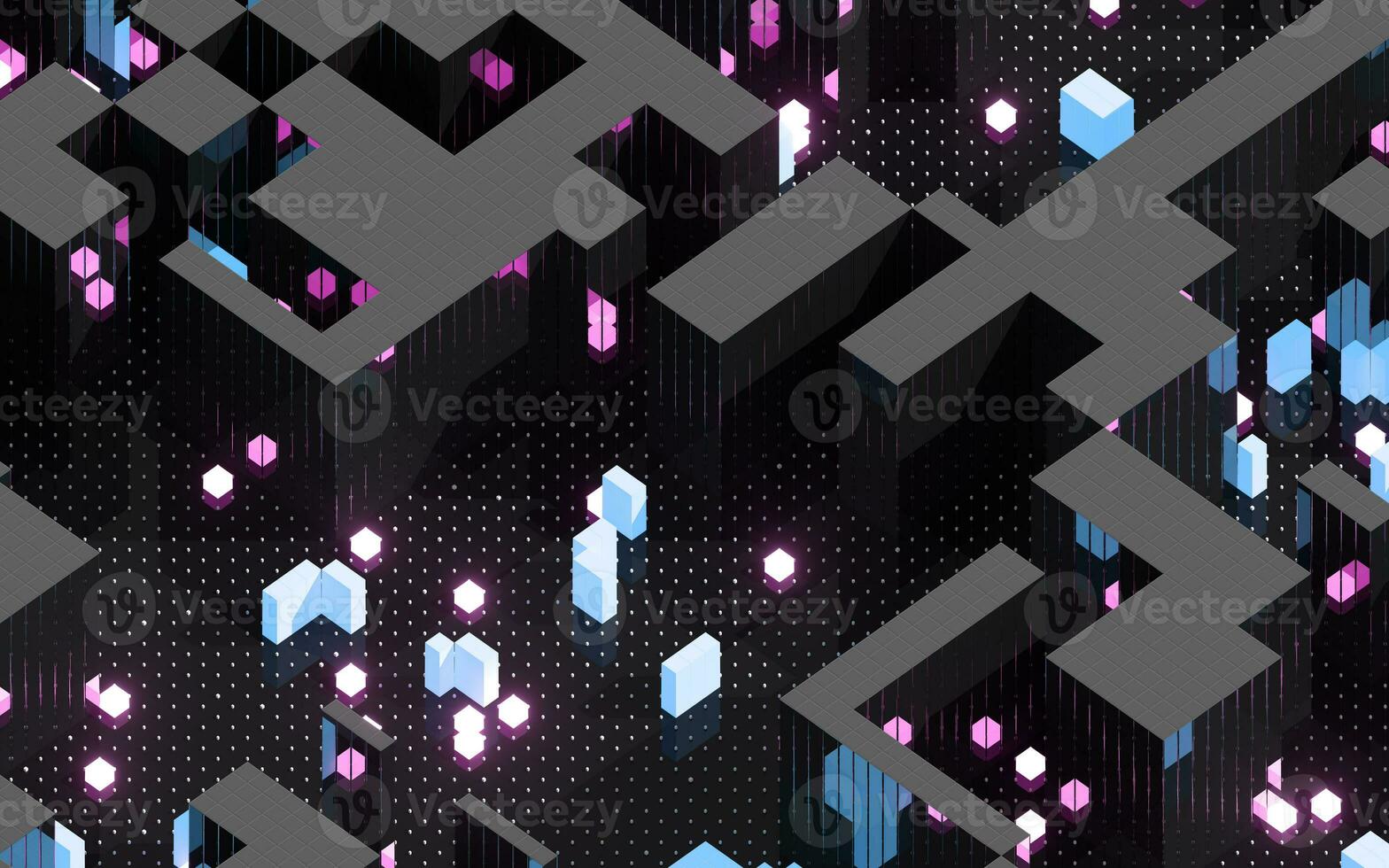 Cubes and abstract geometries, 3d rendering. photo