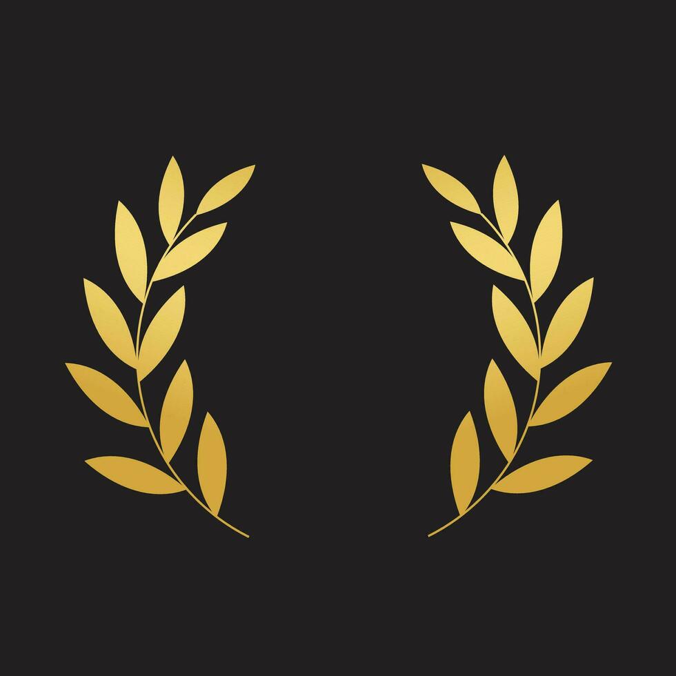 Vector golden shape and monochromatic one. Abstract emblem, design concept, logo, logotype element for template.