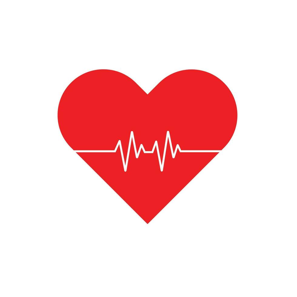 Heartbeat heart beat pulse flat icon for medical apps and websites vector