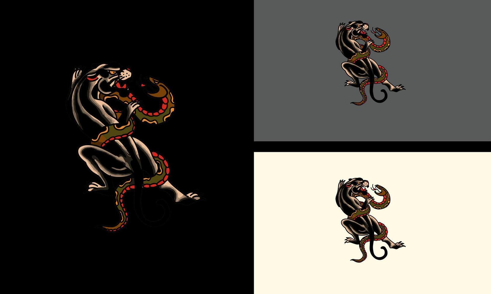 black panther and snake vector design 27858931 Vector Art at Vecteezy