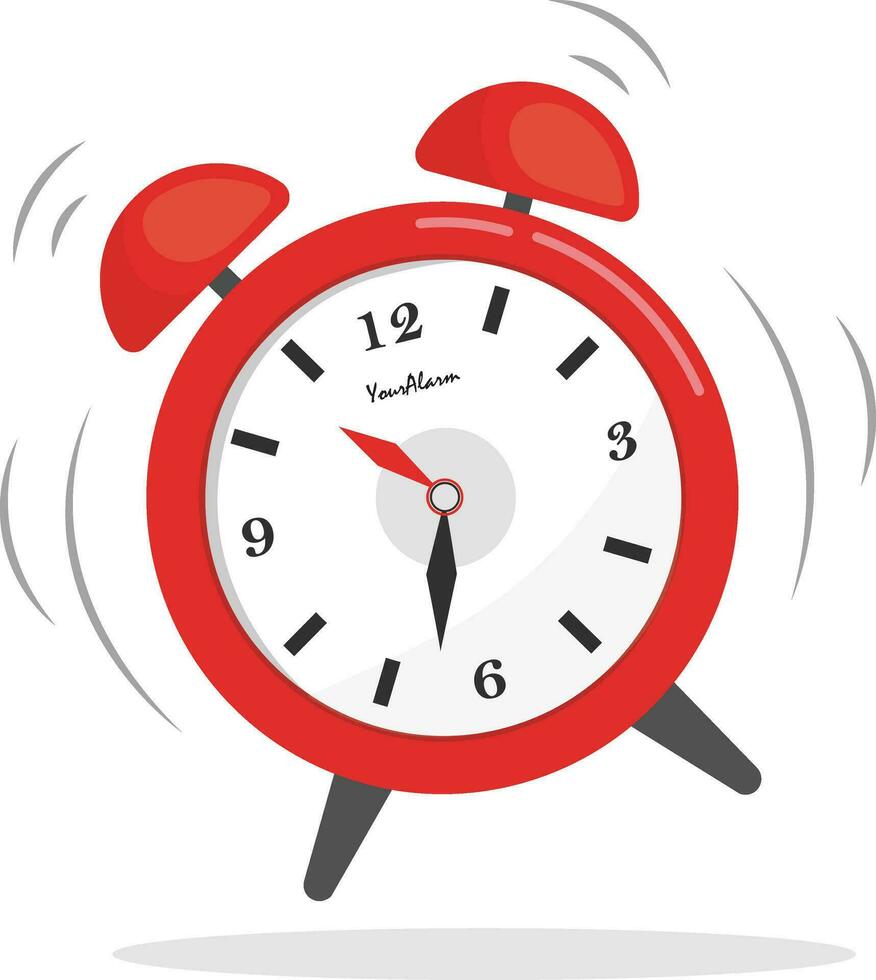 Alarm clock vector illustration. Wake up time. Flat vector in doodle style isolated on white background.