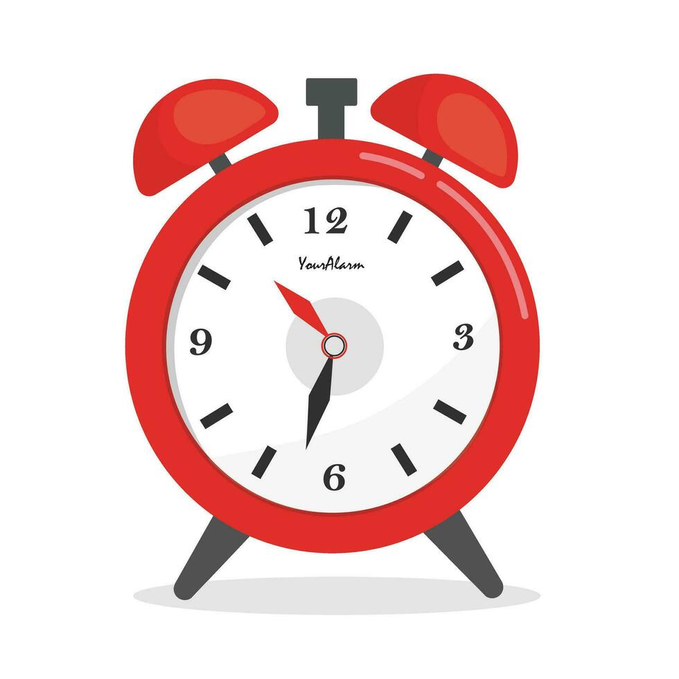 Alarm clock vector illustration. Wake up time. Flat vector in doodle style isolated on white background.