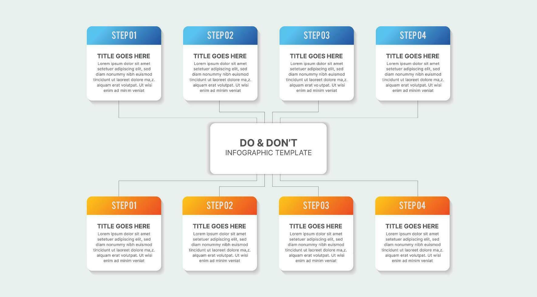 Process Workflow, Dos and Don'ts, Comparison Chart Infographic Template Design vector