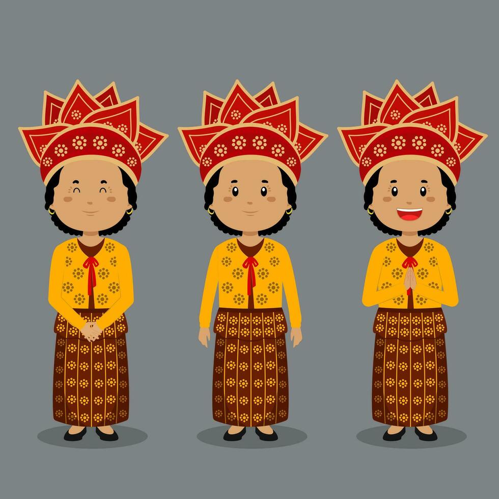 Suriname Character with Various Expression vector