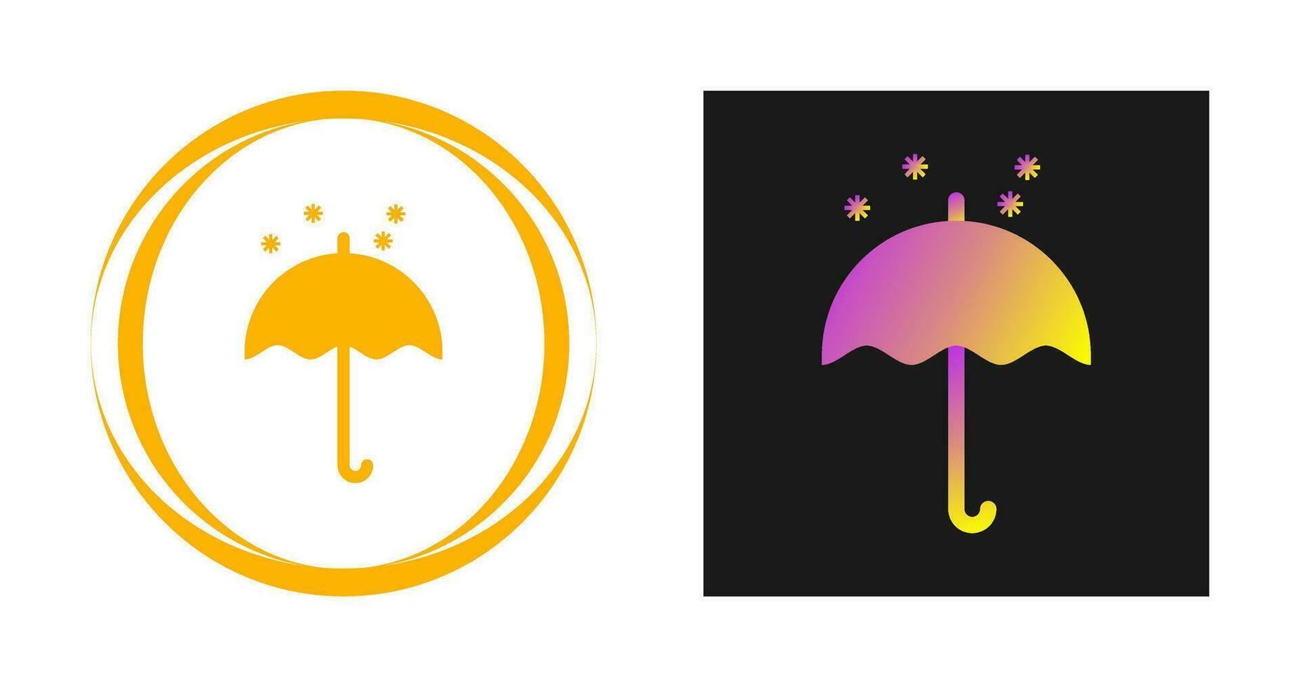 Umbrella with Snow Vector Icon