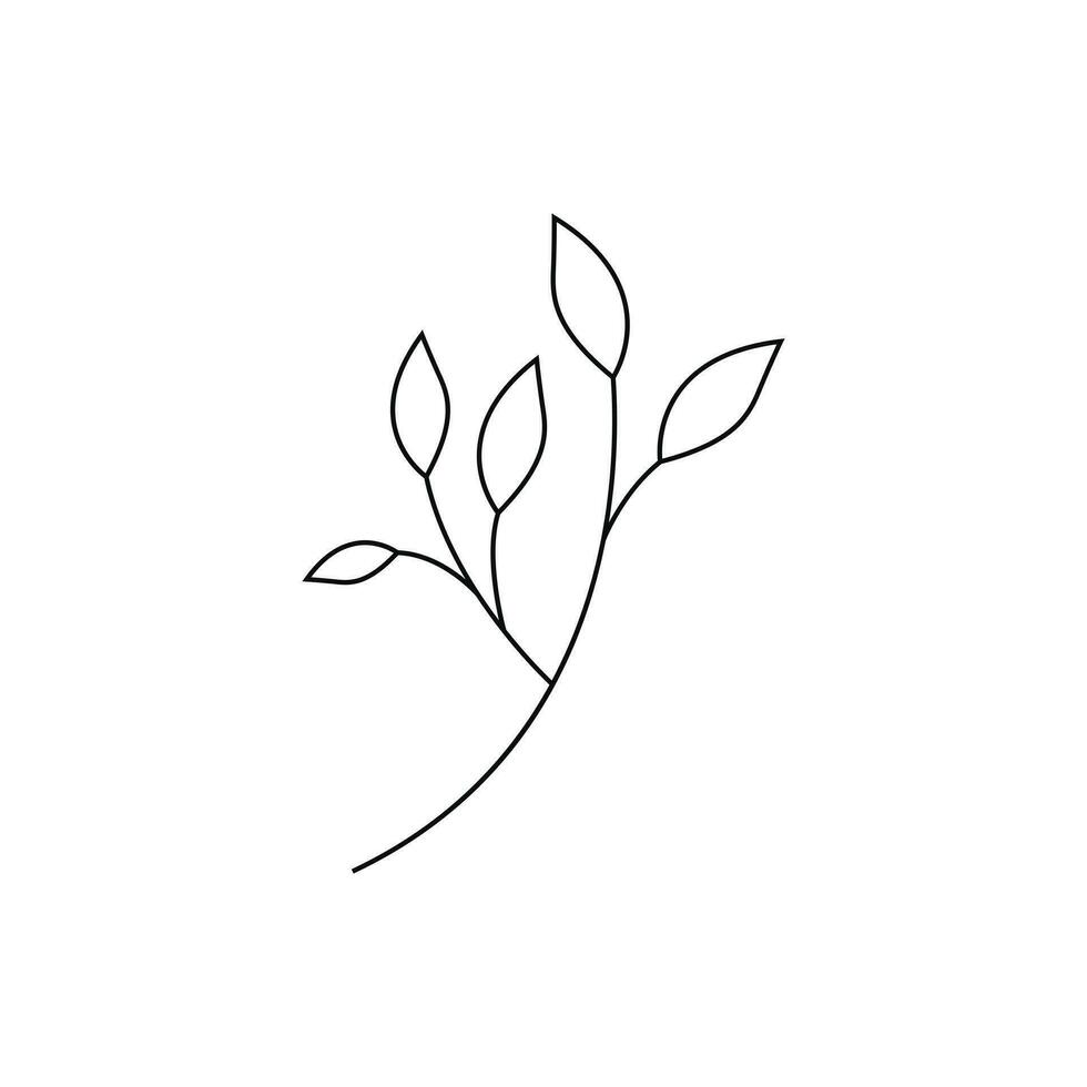 Leaves icon vector design line isolated white background