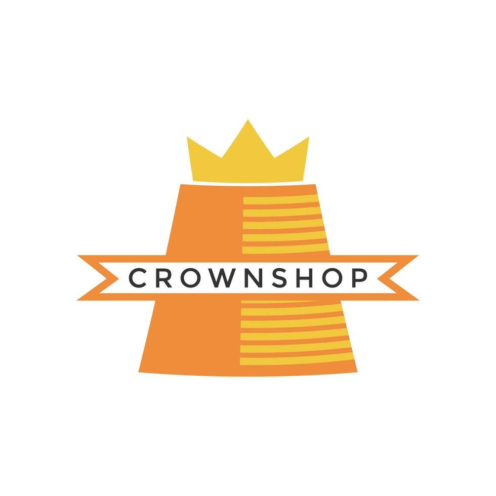 modern crown shop logo design for business vector