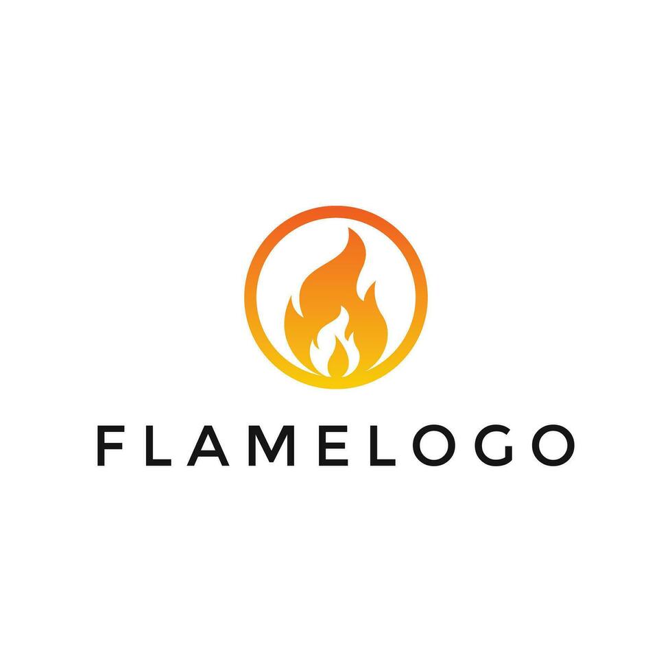 Circle Flame Logo Design Template vector