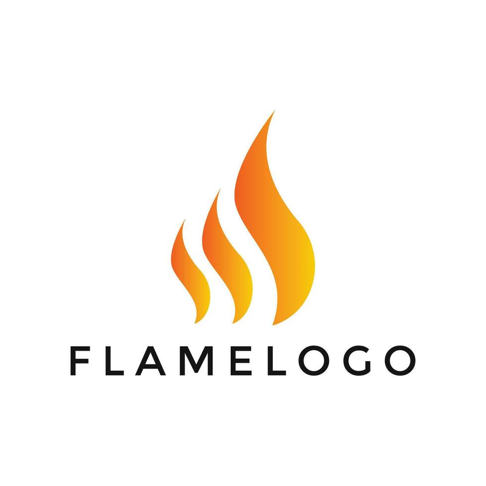 Simple Flame Logo Design Template vector