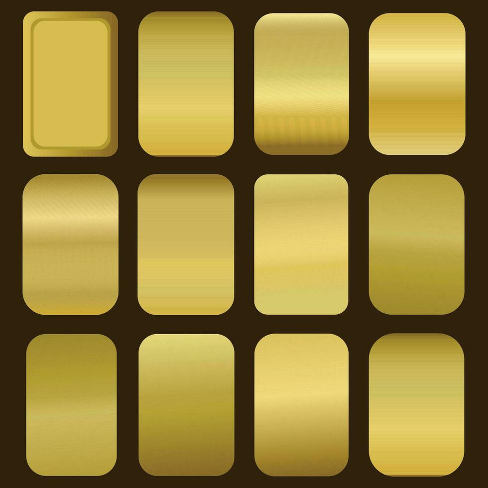 metálico oro gradientes dorado color vector