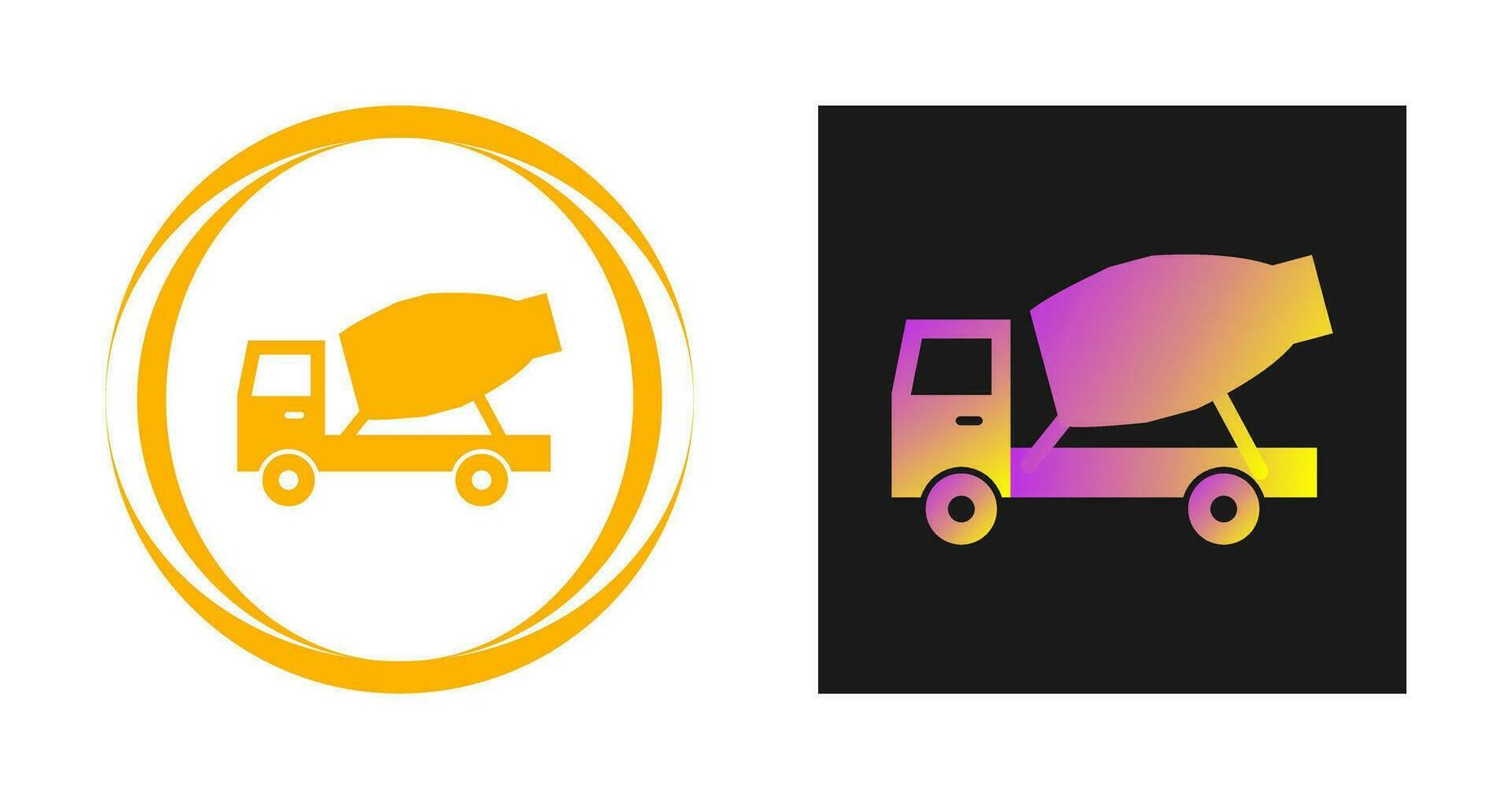 Cement Mixer Truck Vector Icon