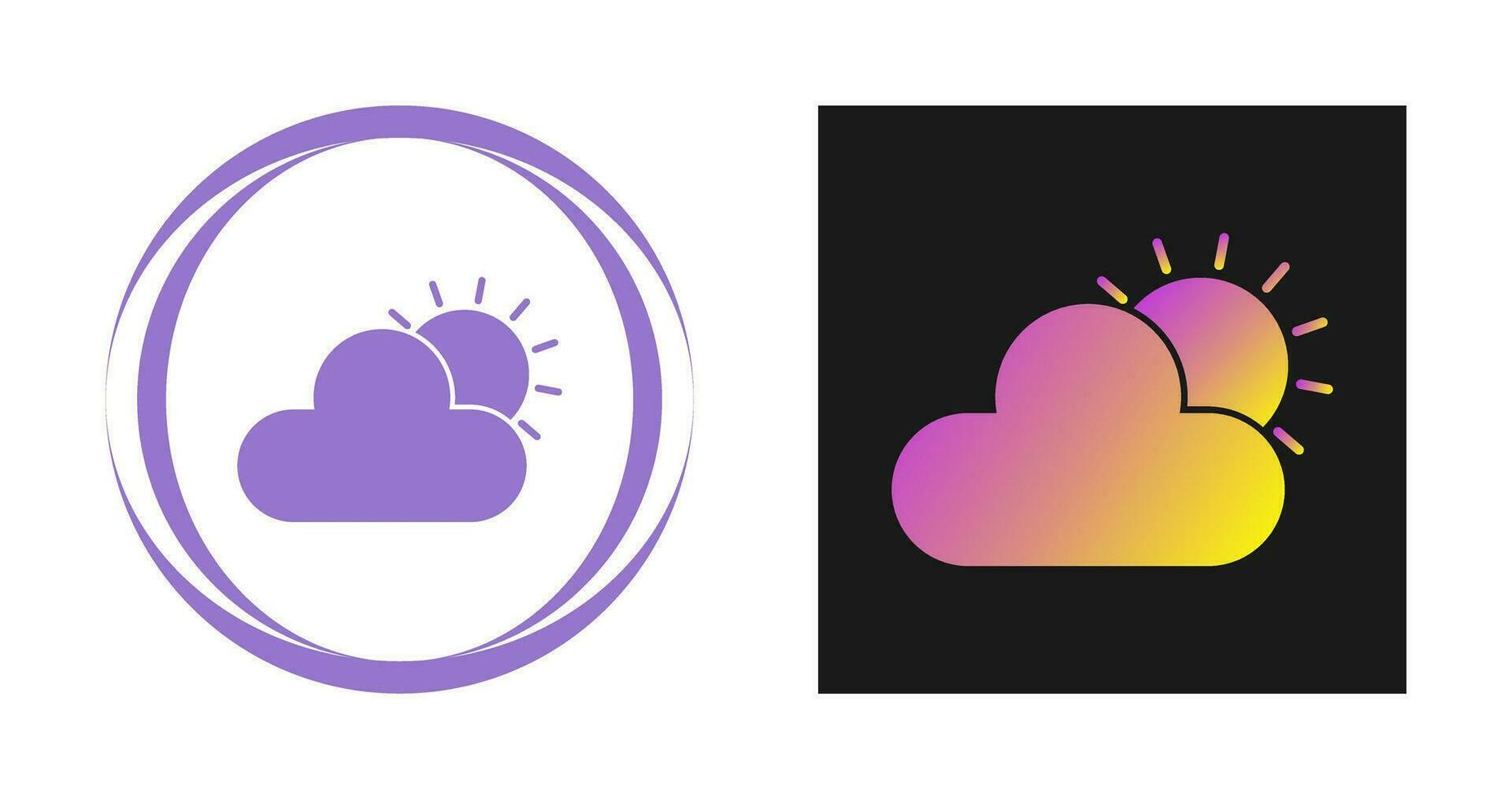 Sun Cloud Vector Icon